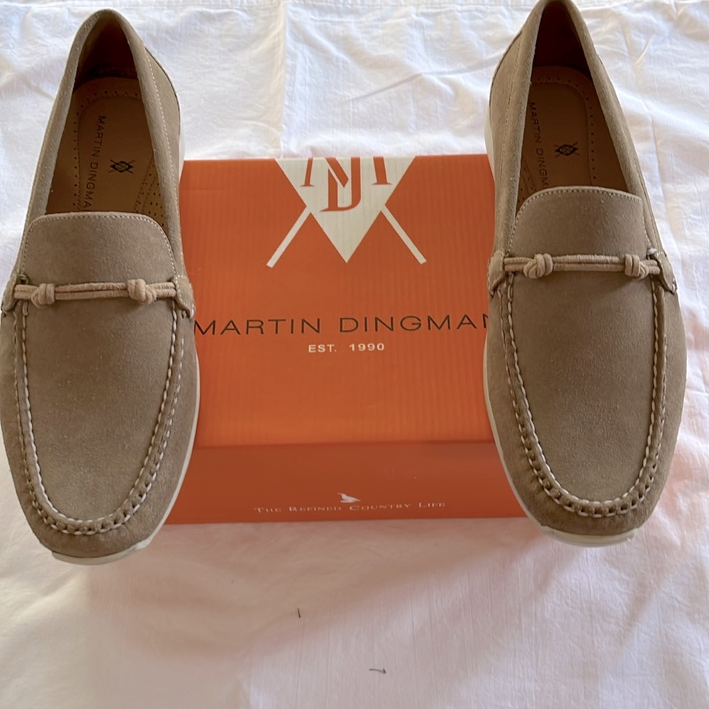 Martin Dingman Arlo Yacht Club Velour Suede Sand 11 NEW in Box